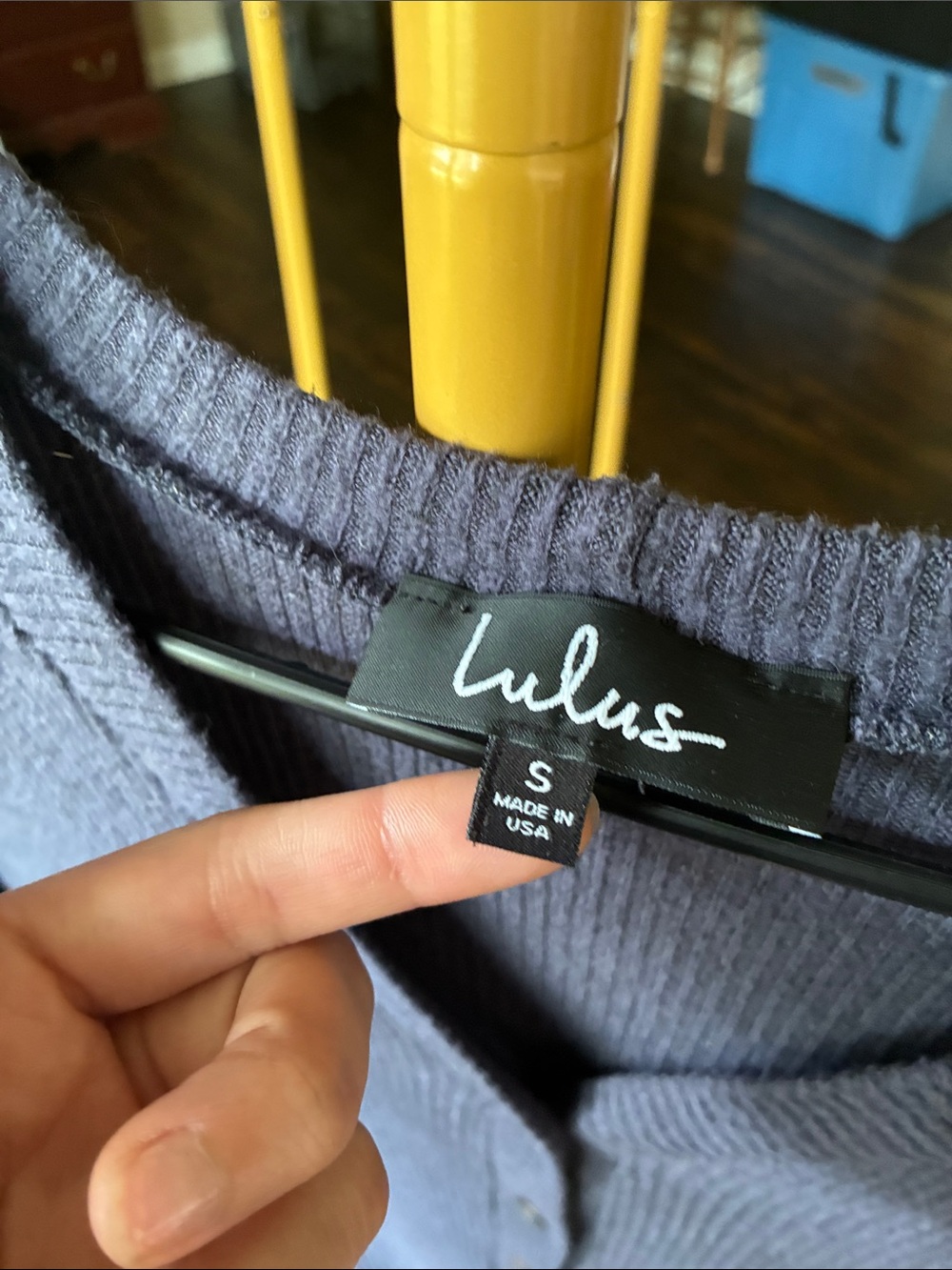 Lulu's Slate Lavender Ribbed Button Cardigan - Picture 2 of 2
